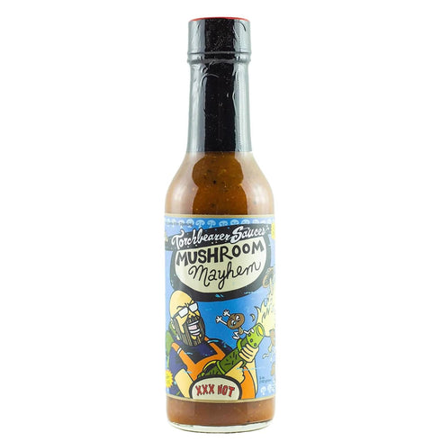 Mushroom Mayhem by Torchbearer Sauces, Medium Heat Hot Sauce with Umami, Shiitake Mushroom & Habanero, 5 fl oz Bottle