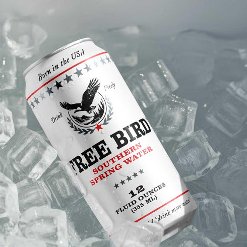12 Pack, 12oz Free Bird Southern Still Spring Water - Cans, Zero Calories, Crisp & Clean Pure Georgia Blue Ridge