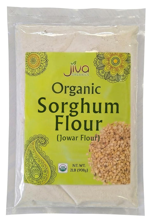 Jiva Organics Organic Sorghum Flour 2 Pound Bag - Jowar Flour, 100%