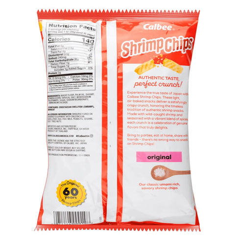 Calbee 4.0 oz) (6 Pack) Shrimp Chips (Original, | Japanese Chips Made With Real Wild-Caught Shrimp & Baked To Crunchy