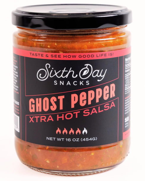 Sixth Day Snacks Ghost Pepper Xtra Hot Salsa | Intense Heat with