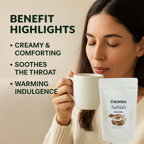 BLENTOLIA 200g Sahlab Drink Mix Traditional Turkish Hot Beverage Creamy, Sweet & Aromatic Just Add Milk Resealable