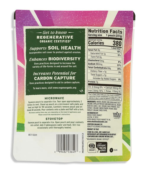 90 8 OZ WHOLE FOODS MARKET Organic Second Garlic Rice