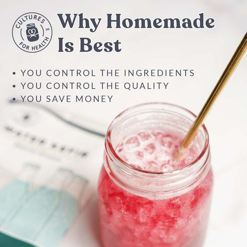 Cultures for Health Water Kefir Grains | DIY Fermented Probiotic Drink Powder for Stronger Gut Health | Heirloom
