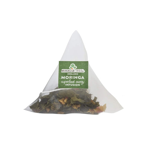 Miracle Tree's Moringa Energy Tea, Vanilla Oolong Grape, Organic Certified Healthy Coffee Alternative, 16 Pyramid