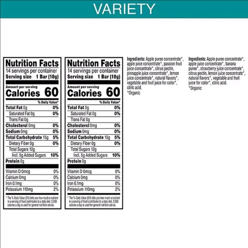 Generic Pack, 0.63 oz, 28 Count (28 Count (2 Pack)) Fruit Bars Variety Layered