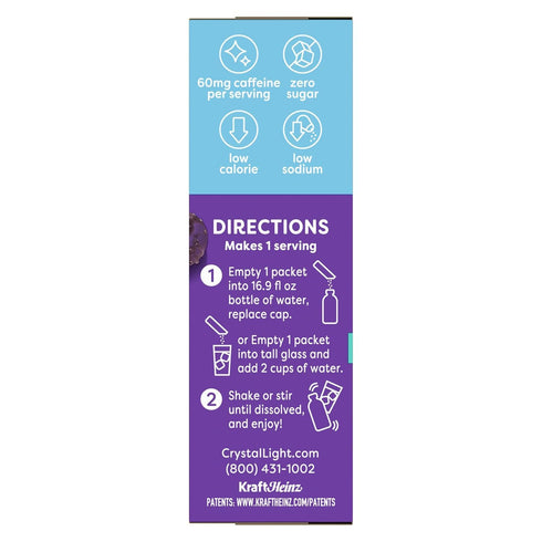 Pack (10 Pack) Crystal Light On The Go Drink Mix Variety Grape & Peach Mango with Caffeine ct Each) (Variety