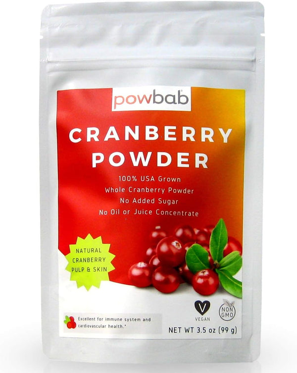 powbab Cranberry Powder from 100% USA Grown Organic Dried Cranberries. No Added