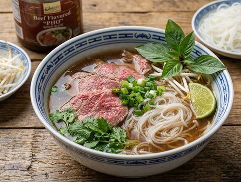 Generic 10oz Pack 2 Quoc Viet Foods Beef Flavored "Pho" Soup Base Cot Pho Bo | of | With Tasting Spoon