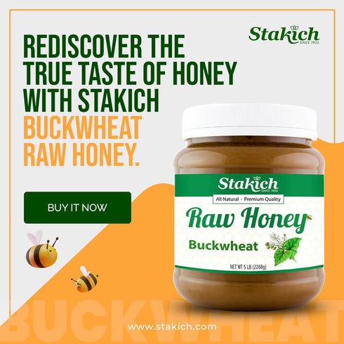 (40 Stakich Buckwheat Antioxidant Raw Honey - Pure, Unprocessed, Unheated, Kosher ounce))