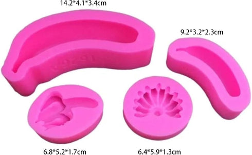 SOMUMOK 3D Banana Shaped Silicone Fondants Cake Supplies Pastries Bakings Tool Resins Ornament Handmade Soaps Mo