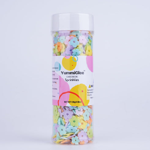 YummiGlee 4.6 Edible Flowers Sprinkles Spring Colorful Sprinkle Sugar Candy for Ice Cream Baking Cake Cupcake Toppers