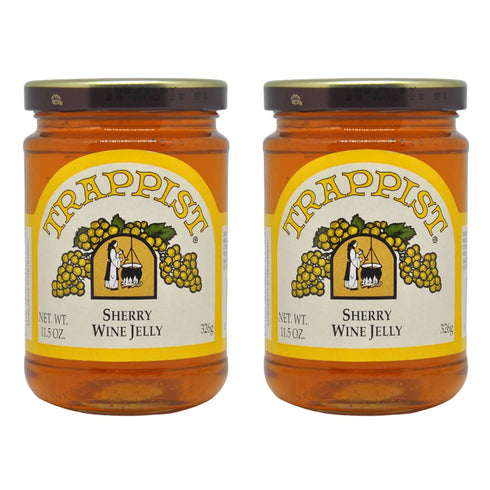 Trappist Preserves Two - Sherry Wine Jelly 11.5 Ounce Glass Jars