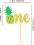 Ercadio 24 Pack Pineapple Cupcake Toppers - Glitter Pineapple 1st Birthday Cupcake Picks for Hawaii Luau Tropical Party