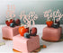24 Pcs Rose Gold Glitter Cupcake Toppers for 30th Birthday, 30th Anniversary, Wedding Party Decorations