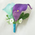 (2 Wedding Floral Purple Calla Lilies with Crystals Berries Bling Calla Lilies boutenieres)