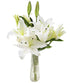 KaBloom - Serene Remembrance Bouquet of 5 White Oriental Lily With Vase