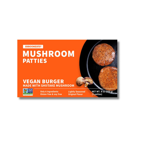 Vegan Shroomeats Mushroom Burger Patties - High Protein Meat Substitute from Shiitake