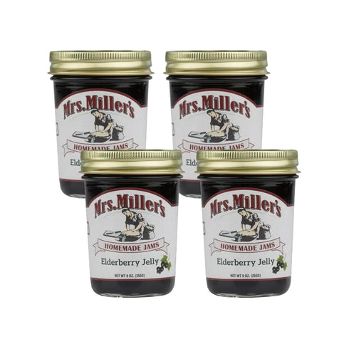 CPG.IO Mrs. Miller's Elderberry Jelly 9 Ounce (Pack of 4)