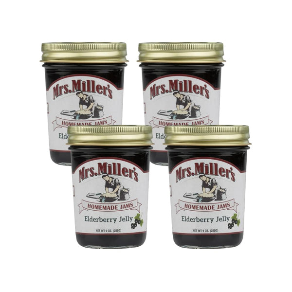 CPG.IO Mrs. Miller's Elderberry Jelly 9 Ounce (Pack of 4)