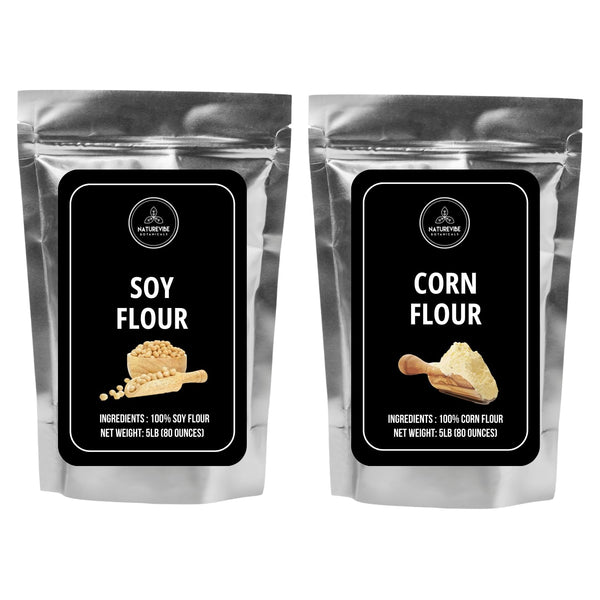 Naturevibe Botanicals Soy Flour 5lb and Corn Flour 5lbs| Bulk Combo