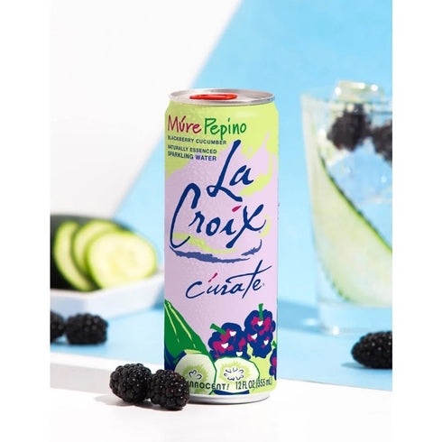 (8 Pack) 12oz 0 0 0 12 Oz (Pack 8) LaCroix Crate Mre Pepino Sparkling Water, Blackberry Cucumber, Slim Cans, Naturally