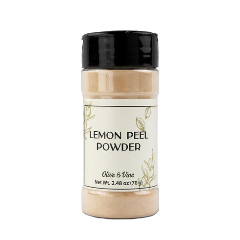 Olive & Vine Lemon Peel Powder, Zesty Citrus, For Baking & Cooking,