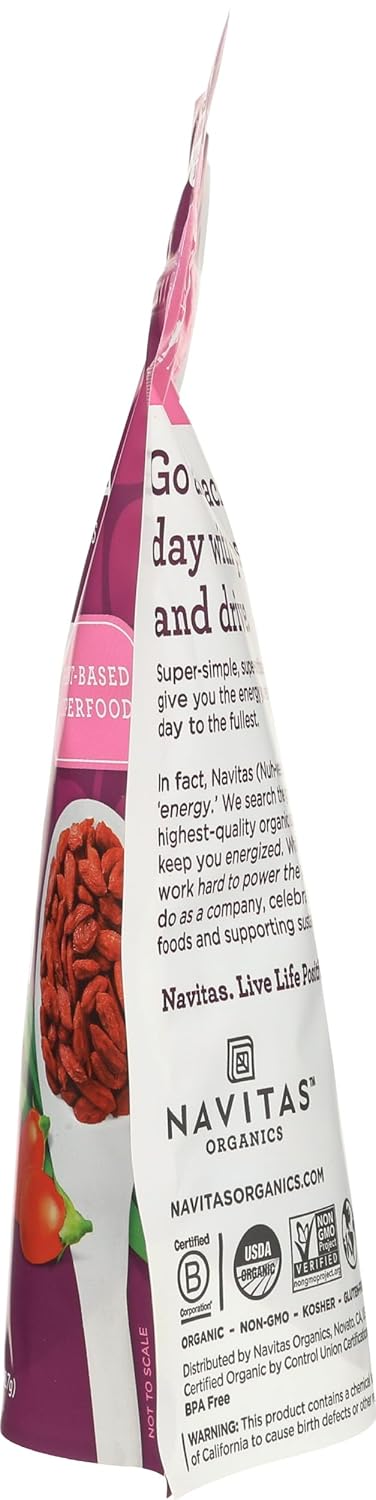 (8oz. 8 Navitas Organics Goji Berries For Smoothies, Trail Mix, Baked Goods, Oatmeal & More Vitamin A, Antioxidants