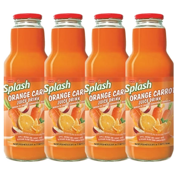 Pocas SPLASH Orange Carrot Juice Drink 750ml, 4 Pack