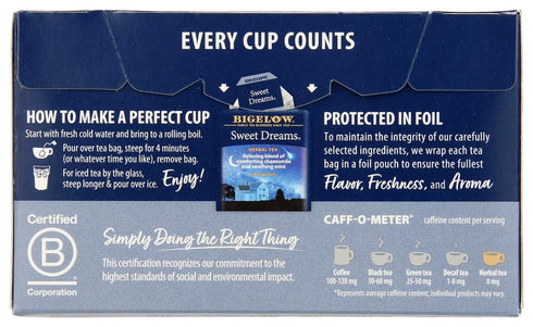 20 (Pack 4) Bigelow Tea Sweet Dreams Bags