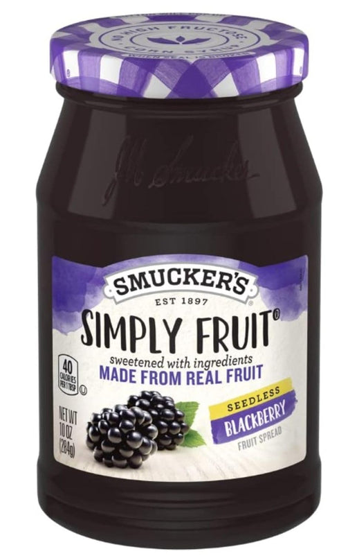 Smucker's Simply Fruit Spreadable Fruit 10oz Jar (Pack of 3) (Seedless Blackberry)