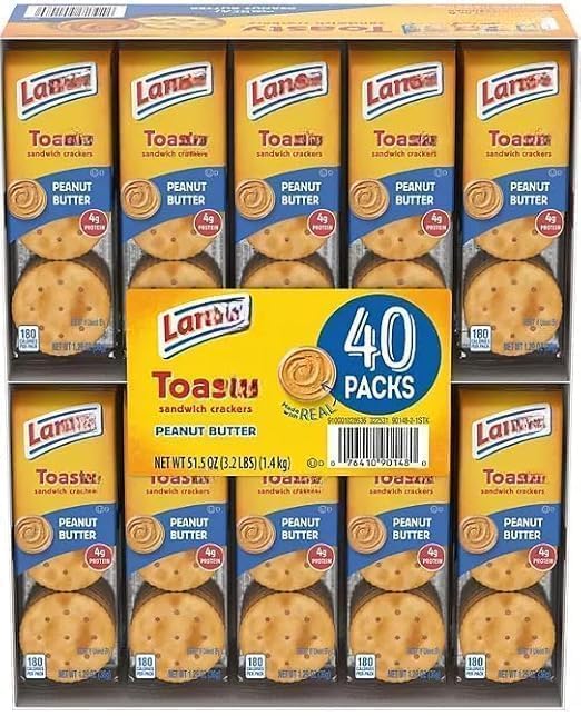 Generic Toasty Peanut Butter Sandwich Crackers 40 Pack, Real Peanut Butter Filling, 6
