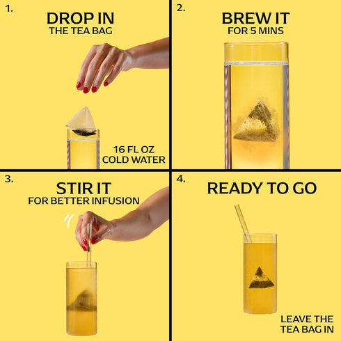 10 (Pack 6) Lipton Ice Tea Infuse Green Tea Citrus Cold Brew Tea Bags for On-The-Go or At Home Tea Bags
