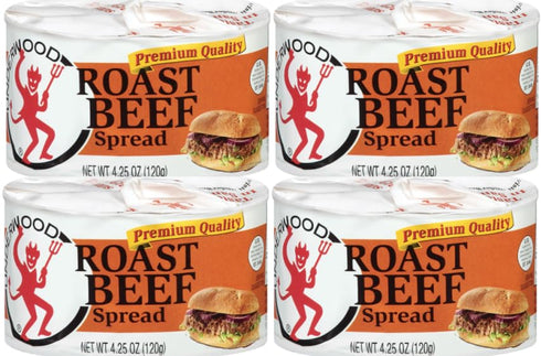 Generic Pack Of 4 Cans Roast Beef Spread 4.25 oz.