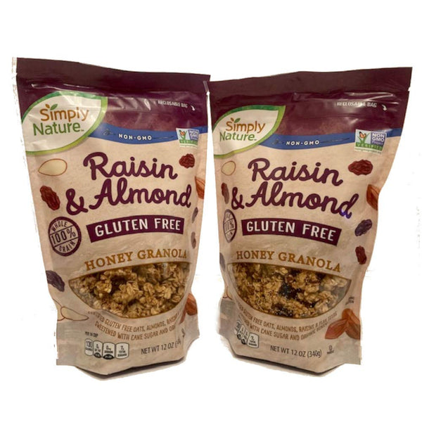Simply Nature Raisin & Almond Honey Granola (Pack of 2 x 12 oz)