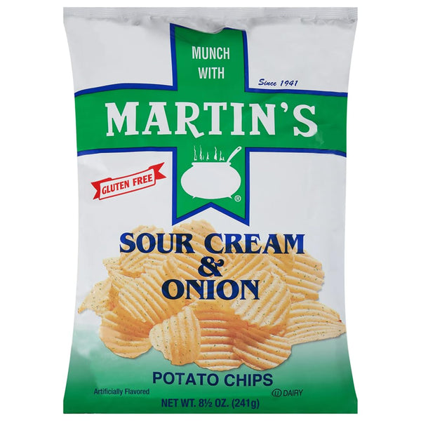 MARTIN'S Sour Cream & Onion Potato Chips 8.5 Ounces (3 Bags)