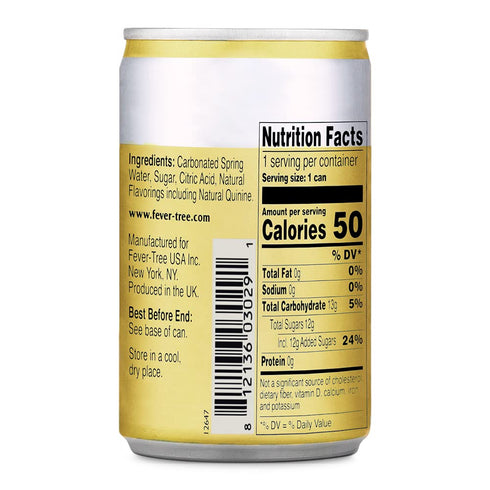 Fever Tree Tonic Water - Premium Quality Mixer for Cocktails & Mocktails, 150 ML Cans, Pack of 24
