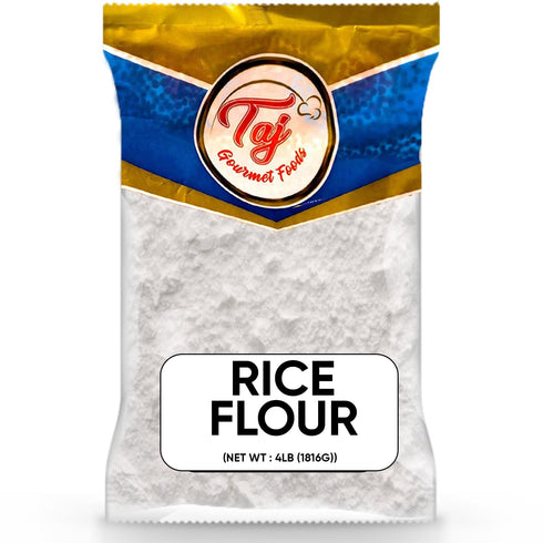TAJ Gourmet Foods TAJ White Rice Flour, (Perfect Appams, noodles, pancakes, etc.), 4lbs