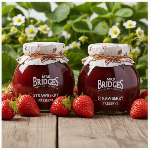 Mrs. Bridges of Scotland , Set of 2 Jars, Scottish Strawberry Preserves, Imported from Scotland, 12
