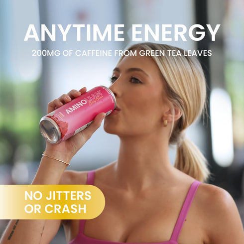 12 Pack RSP NUTRITION AminoLean Energy Drink - Sugar Free Amino Energy with No Jitters, Tingles, or Crash, Vegan Amino