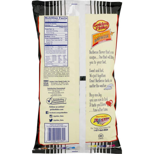 4.625 Oz (Pack 4) Golden Flake Thin & Crispy Potato Chips, Bags of (Sweet Heat BBQ)
