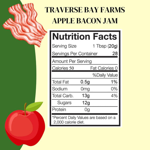 (2 Traverse Bay Farms Fruit Jams and Butters Jars, Apple Bacon Jam)