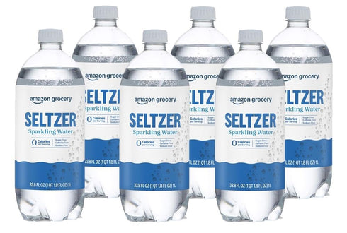 Amazon Brand - Happy Belly Seltzer Sparkling Water, 33.8 fl oz (Pack