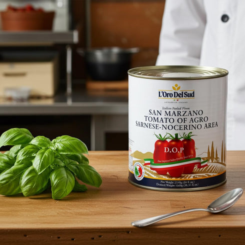 2550g (88 oz). L'Oro Del Sud - D.O.P San Marzano Tomatoes of Agro Sarnese-Nocerino Area, Net Wt. fl. Pomodoro San