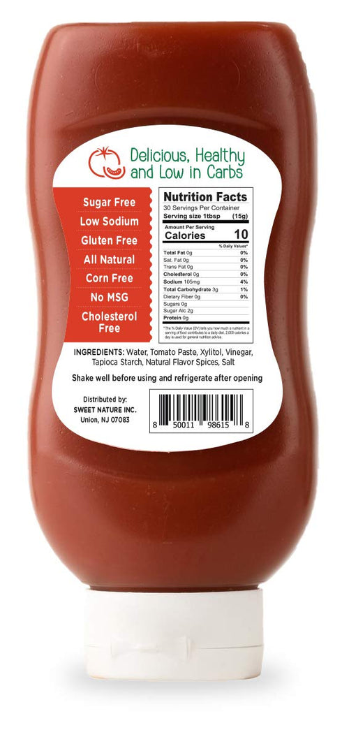 (16 oz) Sweet Nature Birch Xylitol Ketchup - Non GMO - Sugar Free - Kosher - Made in the U.S.A. - Keto Friendly
