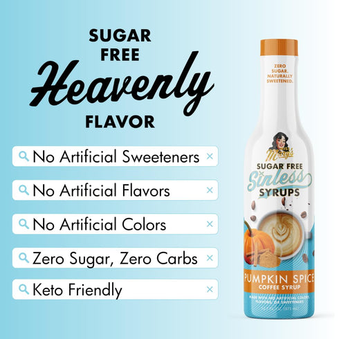 3pk 3 Pack Sugar Free Pumpkin Spice Coffee Syrup - Stevia Based, No Sugar Alcohols or Sucralose, No Artificial