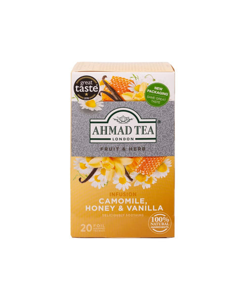 Ahmad Tea Camomile Tea with Honey & Vanilla 20 Count (Pack of