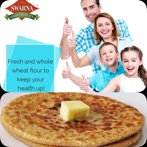Swarna 100% (20lb) Chakki Atta Whole Wheat Flour Vegetarian, Natural and Hygienic