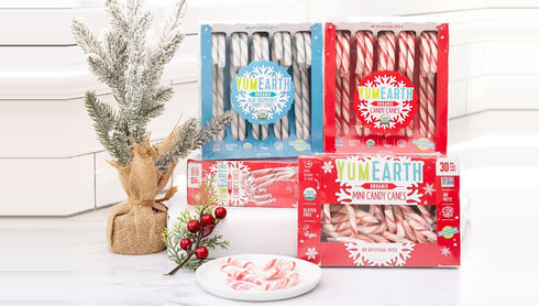 YumEarth Organic Candy Canes - Full Size Peppermint, Individually Wrapped, Allergy Friendly, Vegan - 10 Count (Pack of