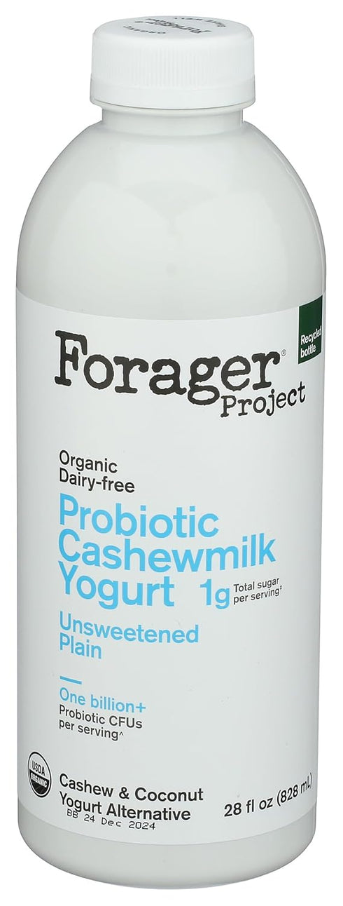 FORAGER PROJECT Organic Plain Cashew Drinkable Yogurt, 28 FZ
